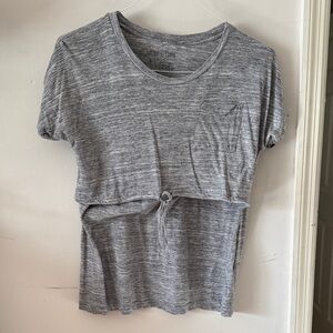 Latched Mama Heather Gray Drawstring Tee